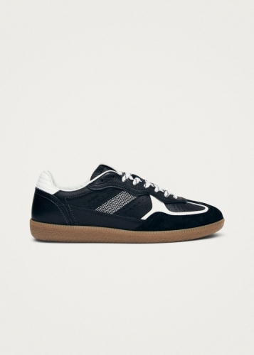 Alohas Herren-Sneaker "Tb.490 Rife" aus genarbtem Leder - Schwarz/Weiß Alohas Herren-Sneaker "Tb.490 Rife" aus genarbtem Leder - Schwarz/Weiß
