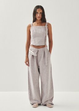 Alohas Damen-Hose "Moca" aus braunem Leinen