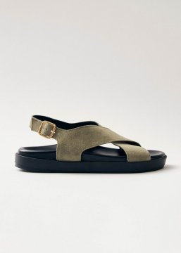 Alohas Damen-Sandalen Nico, Wildleder, khaki