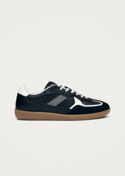 Alohas Damen-Sneaker TB.490 aus genarbtem Leder in Schwarz/Weiß