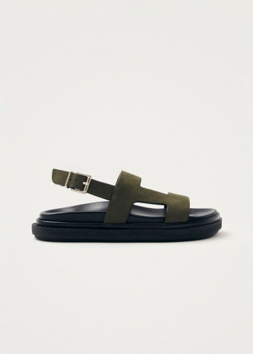Alohas Damen-Sandalen "Lorelei" aus khakifarbenem Wildleder