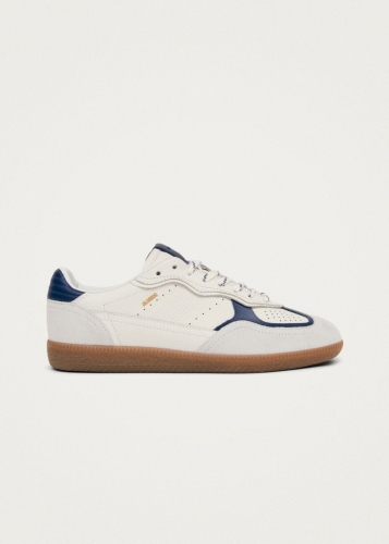 Alohas Herren-Sneaker "Tb.490 Rife" aus weiß-marineblauem Leder (genarbt)Sneaker Alohas Herren-Sneaker "Tb.490 Rife" aus weiß-marineblauem Leder (genarbt)Sneaker
