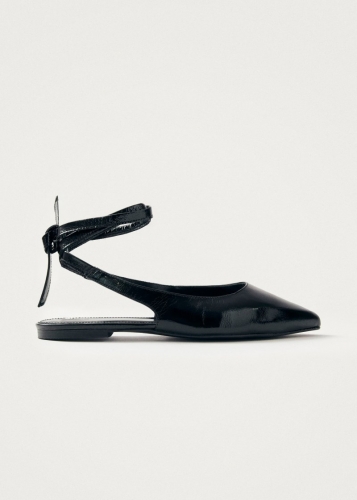 Alohas Damen-Ballerinas "Ribbon" aus schwarzem Leder (Onix Black) Alohas Damen-Ballerinas "Ribbon" aus schwarzem Leder (Onix Black)