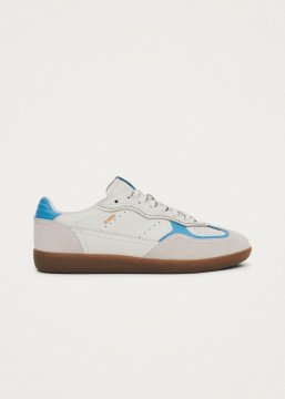 Alohas Damen-Sneaker "Tb.490 Rife" aus Leder in Weiß/Kornblumenblau