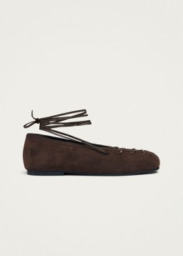 Alohas Damen-Ballerinas "Bumi" aus braunem WildlederBallerinas