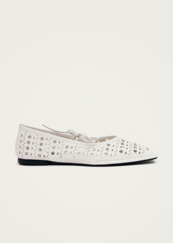Alohas Damen-Ballerinas "Sway Slit" aus weißem Leder Alohas Damen-Ballerinas "Sway Slit" aus weißem Leder
