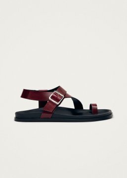 Alohas Damen-Sandalen "Siren Onix" aus Leder - Burgunderrot