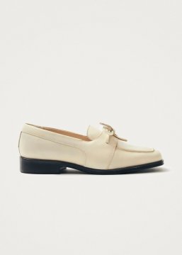 Alohas Damen-Loafer aus cremefarbenem Leder - Modell "Amour"