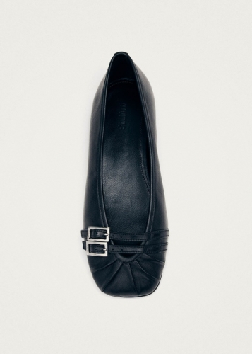 Damen-Ballerinas "Cendana" von Alohas aus schwarzem Leder Damen-Ballerinas "Cendana" von Alohas aus schwarzem Leder