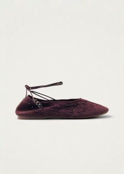 Alohas Damen-Ballerinas "Rosemary Crochet" in Burgunderrot