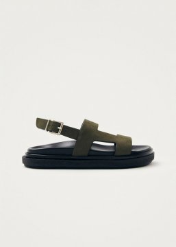 Alohas Damen-Sandalen "Lorelei" aus khakifarbenem Wildleder