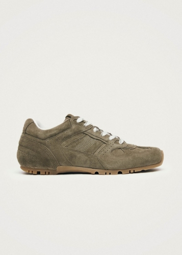 Alohas Damen-Sneaker "Tb.56" aus khakifarbenem Wildleder