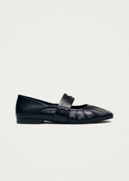 Alohas Damen-Ballerinas Bargo aus schwarzem Leder