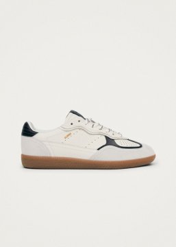 Alohas Damen-Sneaker "Tb.490 Rife" aus genarbtem Leder in Weiß/Schwarz