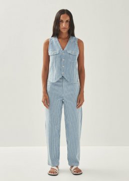 Alohas Damen-Jeans "Lorenza" - gestreift, Blau/Weiß
