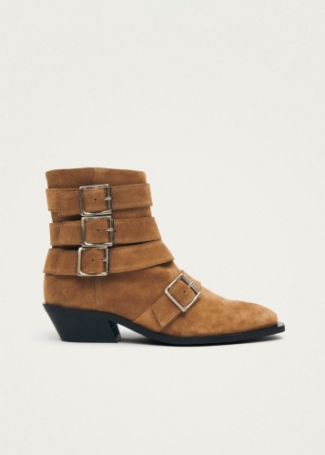 Alohas Damen-Ankle-Boots "Eras" aus hellbraunem Wildleder