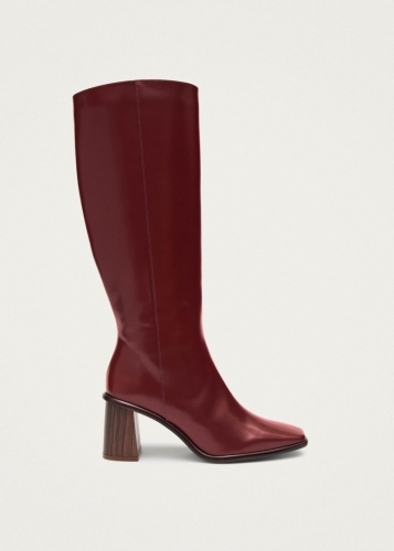 Alohas Damen-Stiefeletten "East Sleek" aus burgunderrotem Leder Alohas Damen-Stiefeletten "East Sleek" aus burgunderrotem Leder