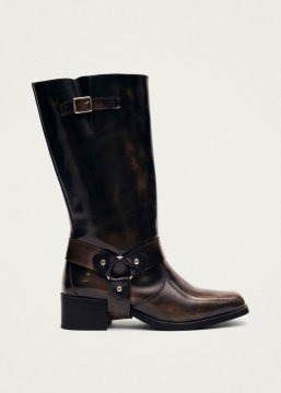 Alohas Damenstiefel "Rocky" aus gebürstetem braunem Leder