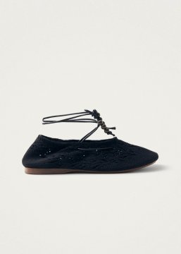 Alohas Damen-Ballerinas "Rosemary" - Schwarz (gehäkelt)