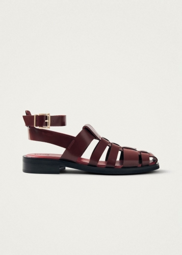 Alohas Damen-Sandalen Perry Sleek aus burgunderrotem Leder Alohas Damen-Sandalen Perry Sleek aus burgunderrotem Leder