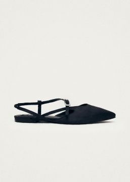 Alohas Damen-Ballerinas "Lydia" in Schwarz (seidige Optik)