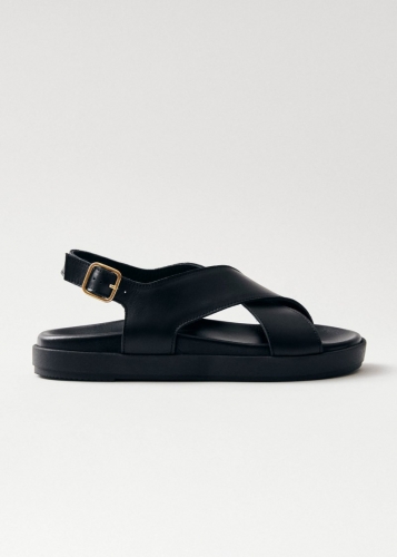 Alohas Damen-Sandalen "Nico" - Schwarz (Leder)