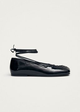 Alohas Damen-Ballerinas "Bumi" aus schwarzem Leder (Onix Black)
