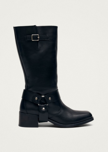 Alohas Damen-Stiefel "Rocky" aus schwarzem Leder Alohas Damen-Stiefel "Rocky" aus schwarzem Leder