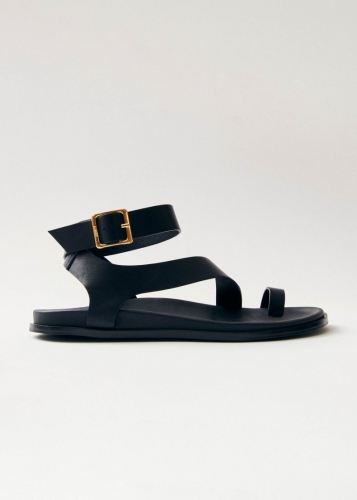 Alohas Damen-Sandalen "Myles" aus schwarzem Leder