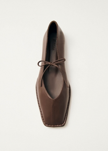 Alohas Damen-Ballerinas "Sway" aus kastanienbraunem Leder