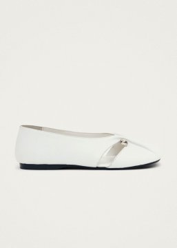Alohas Damen-Ballerinas "Ravena" aus weißem Leder
