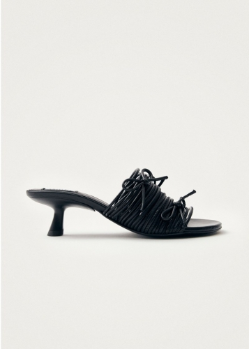 Alohas Damen Viva Schwarze Leder-Sandalen Alohas Damen Viva Schwarze Leder-Sandalen