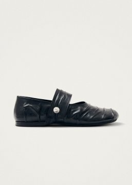 Alohas Damen Shay Schwarze Leder-Ballerinas
