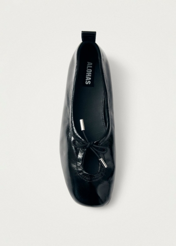 Alohas Damen-Ballerinas "Rosalind" aus schwarzem Leder