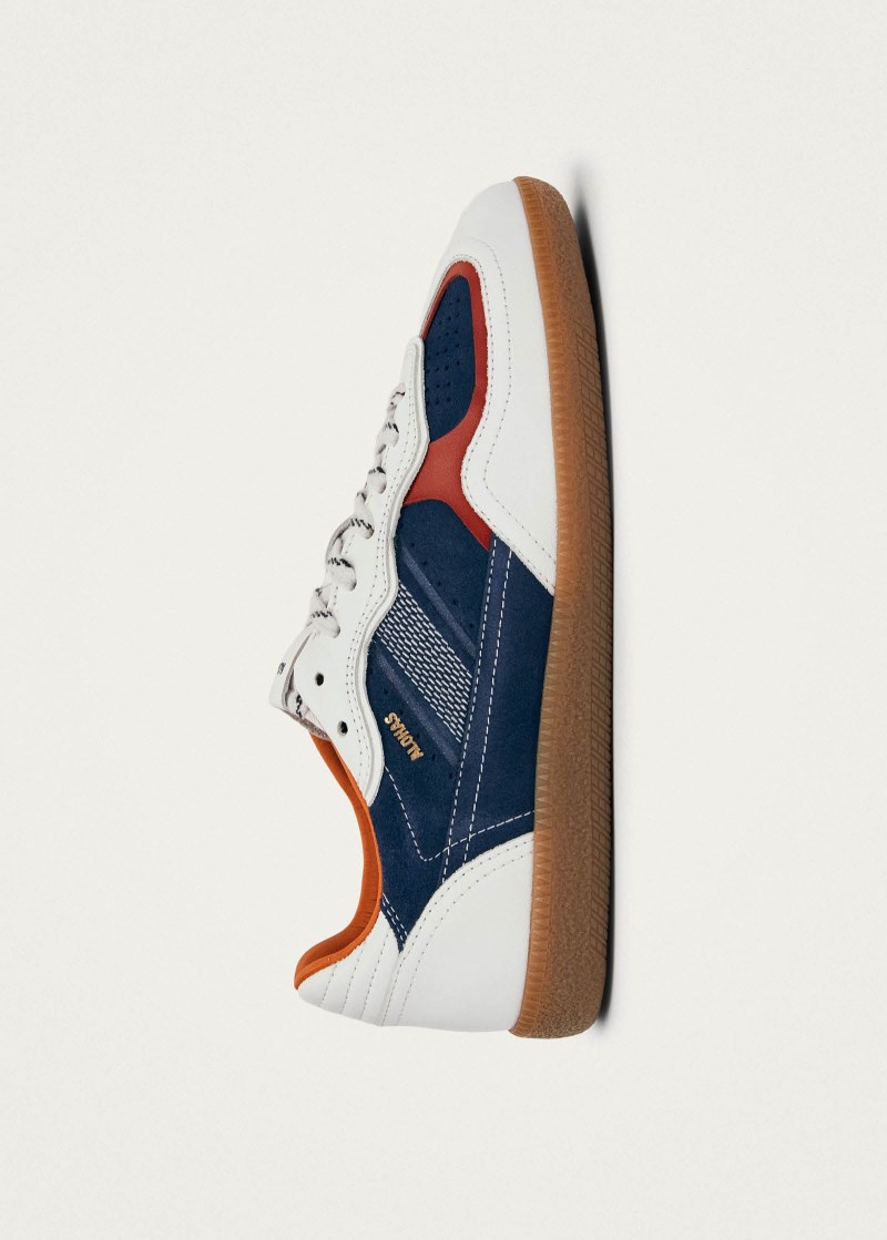 Alohas Damen-Sneaker Tb.490 Rife, genarbtes Weiß-Kobaltorange