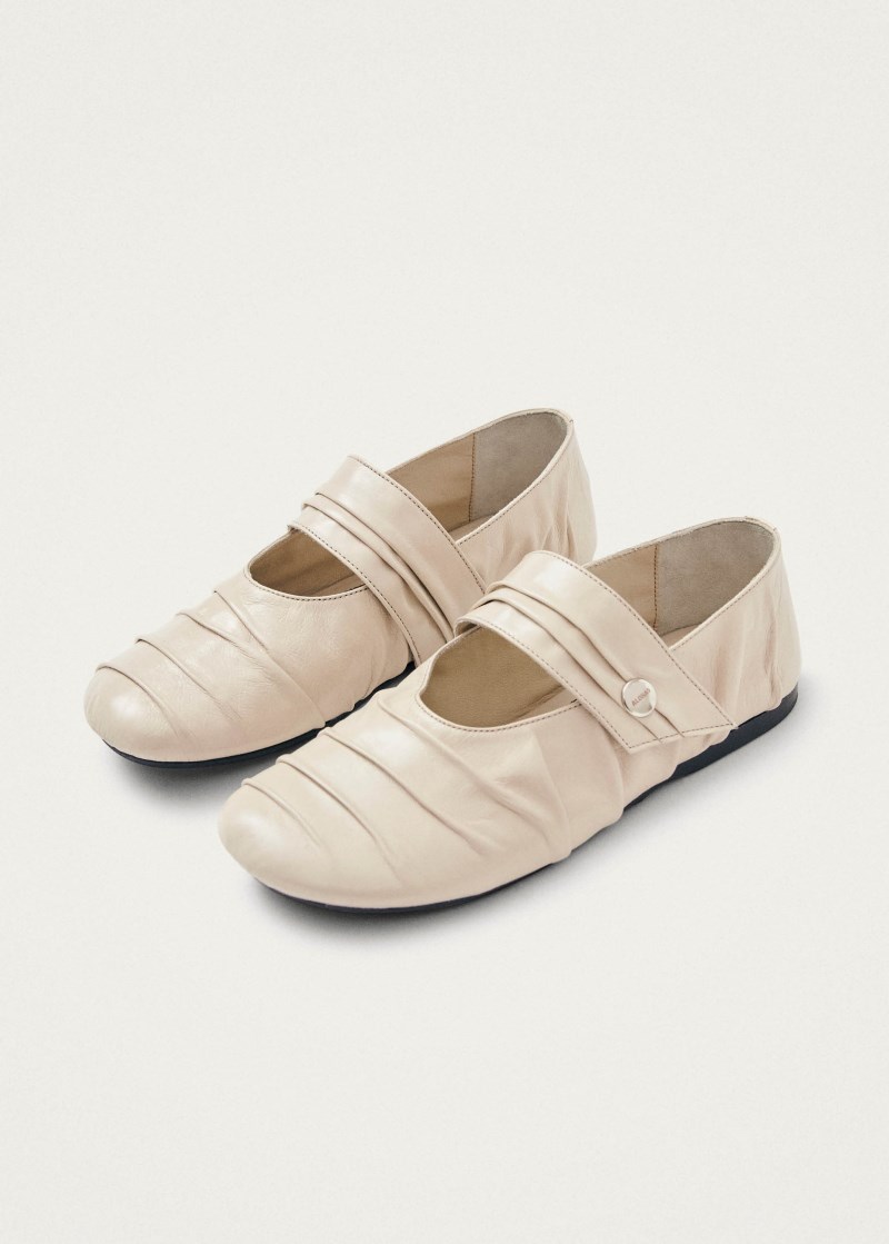 Alohas Damen Shay Cremefarbene Leder-BallerinasBallerinas