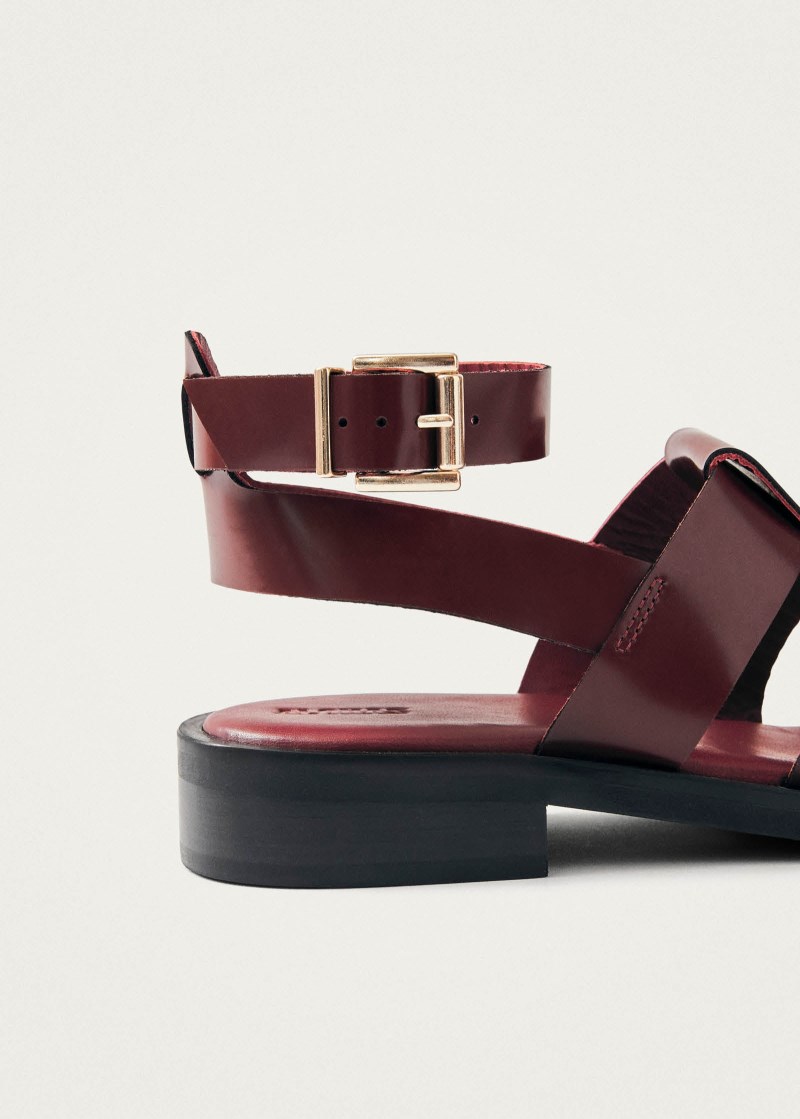Alohas Damen-Sandalen Perry Sleek aus burgunderrotem Leder