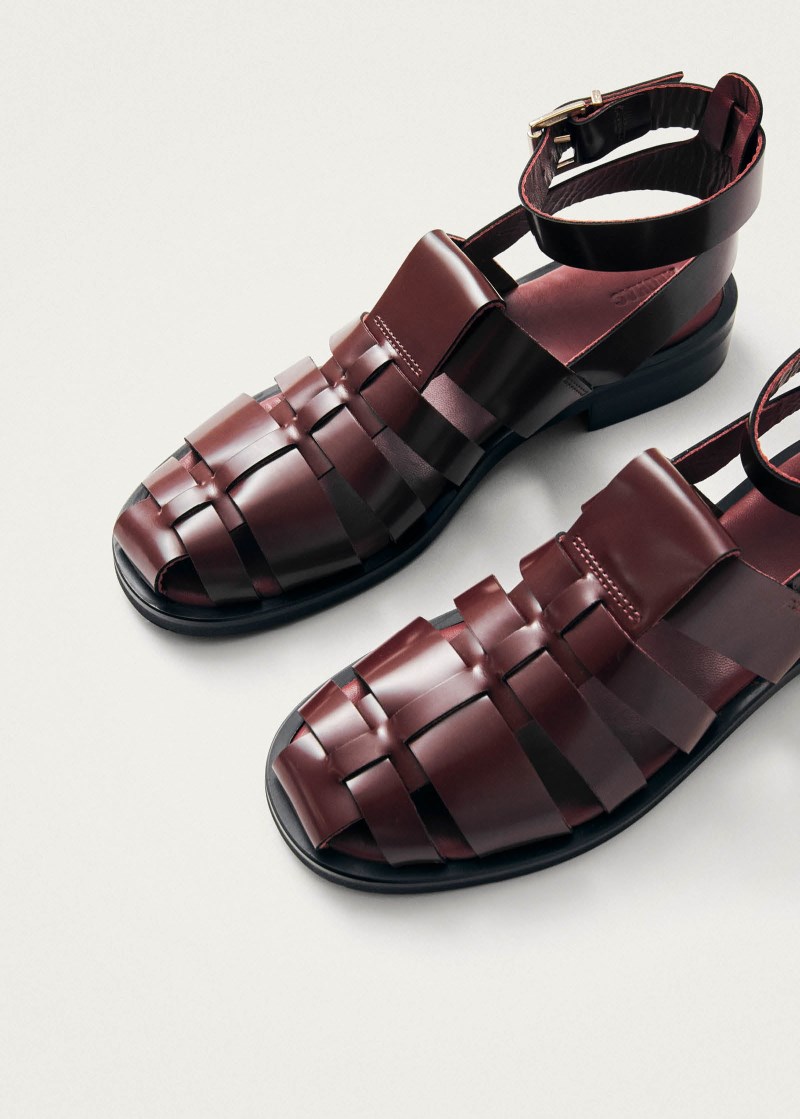 Alohas Damen-Sandalen Perry Sleek aus burgunderrotem Leder