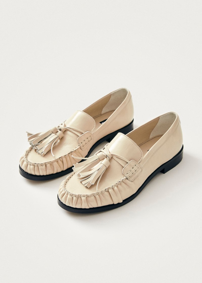Alohas Damen-Loafer Marietta Onix aus cremefarbenem Leder