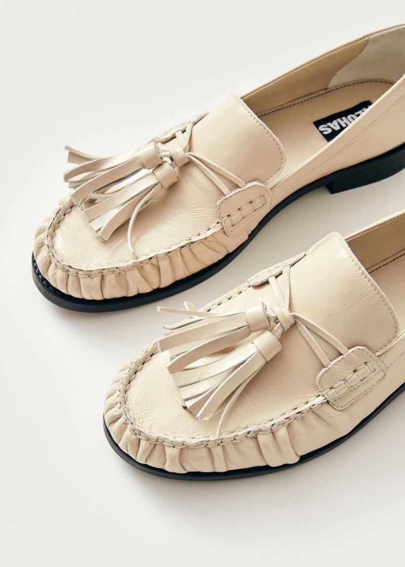 Alohas Damen-Loafer Marietta Onix aus cremefarbenem Leder