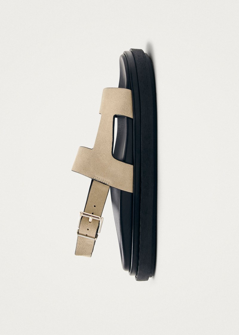 Alohas Damen-Sandalen Lorelei aus beigefarbenem Wildleder