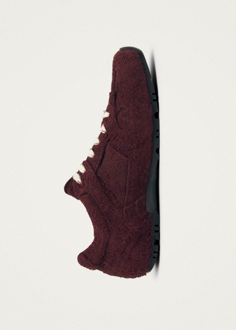 Alohas Herren-Sneaker Tb.56 aus flauschigem Wildleder in Burgunderrot