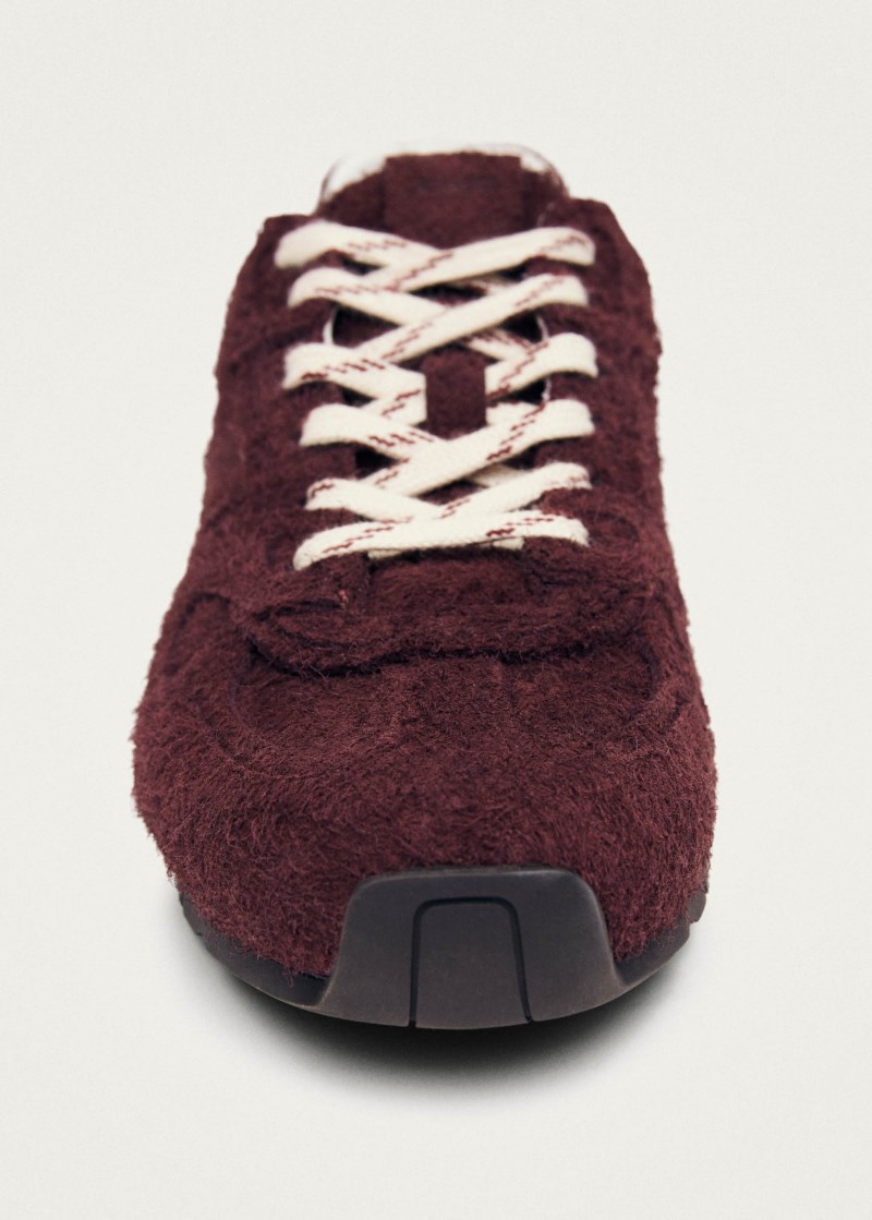 Alohas Herren-Sneaker Tb.56 aus flauschigem Wildleder in Burgunderrot