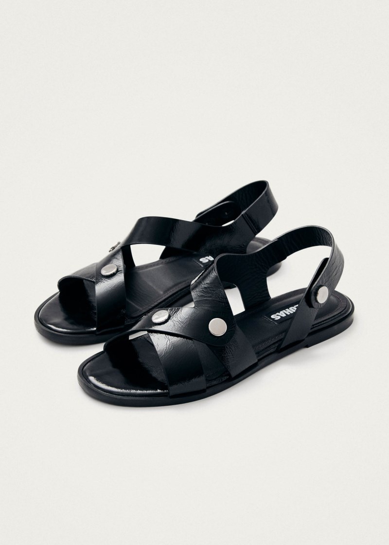 Alohas Damen-Sandalen Mindy Onix aus schwarzem Leder