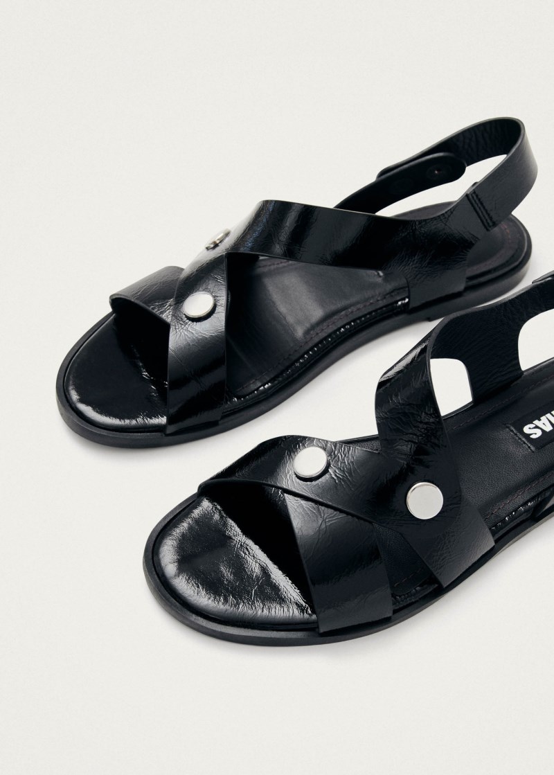 Alohas Damen-Sandalen Mindy Onix aus schwarzem Leder