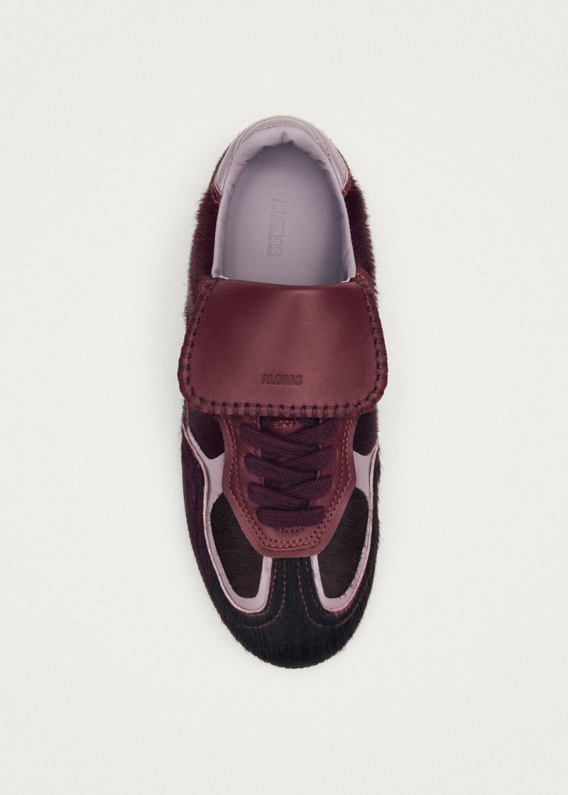 Alohas Herren-Sneaker Tb.490 Club aus weichem, burgunderrotem Leder